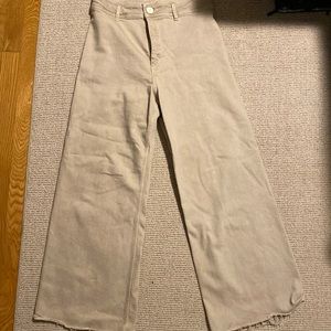 Beige Marine Straight pants from Zara size USA 10. High waisted and wide leg.